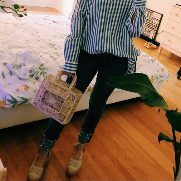 NEW RED Woven Square SUMMER Handbag - Picture 7 of 7